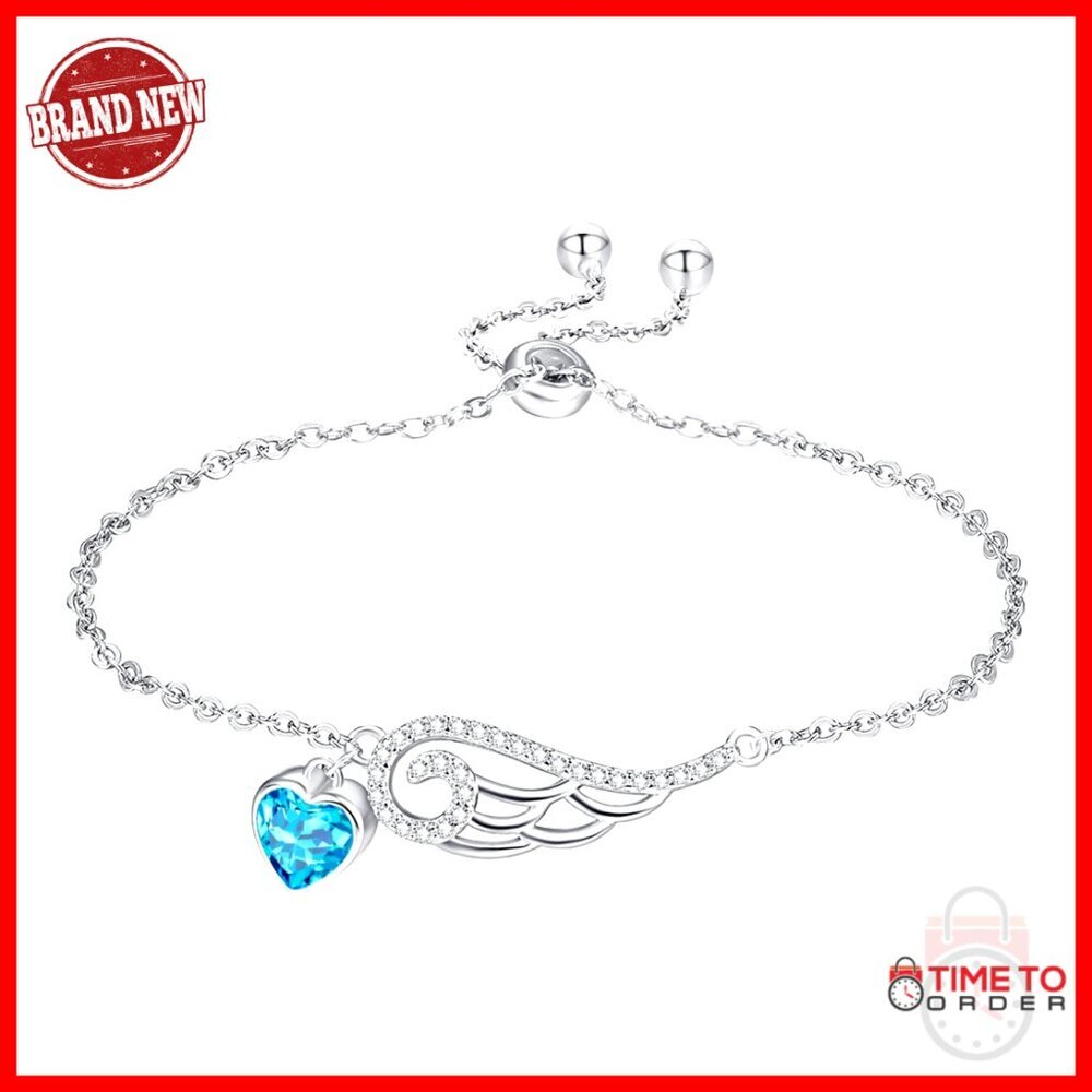 Sterling Silver Angel Wing Bracelet Adjustable Chain Elegant Minimal Jewelry